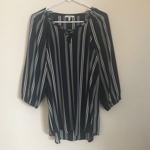Maurices 3/4 Sleeve Striped Blouse